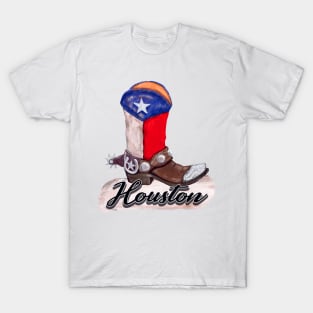 Houston Texas Cowboy Boot T-Shirt